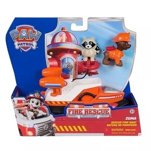 Paw Patrol Zuma Orange and White Fire Rescue Boat Playset with Figures